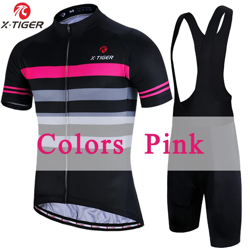 Bib Cycling Set X-Tiger Pro одежда для велоспорта, дышащая летняя одежда для велоспорта, комплект быстросохнущей одежды для горного велосипеда, одежда для велоспорта - Цвет: Bib Cycling Set