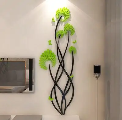 Цветок танец 3D акриловые настенные наклейки для гостиной спальни DIY Художественный Настенный декор ТВ фон креативное настенное украшение горячая распродажа - Цвет: 10