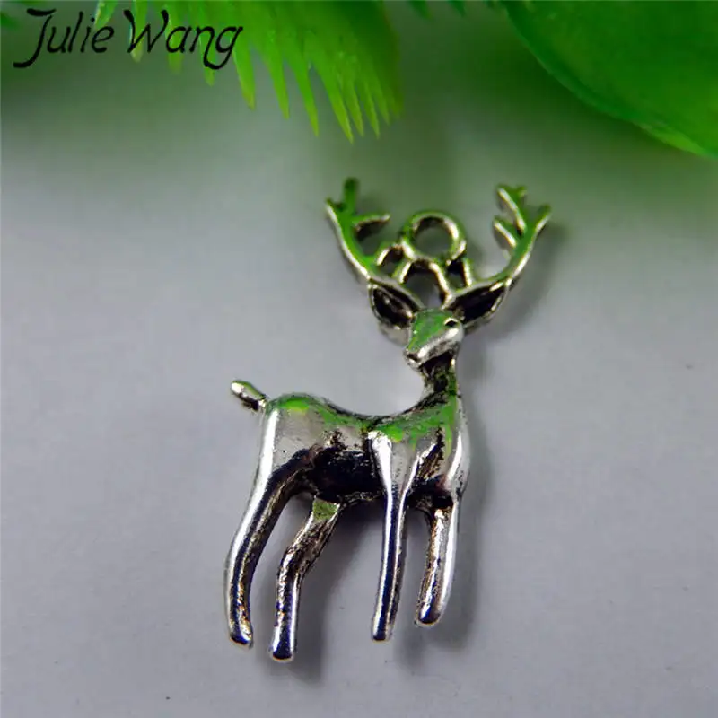 Julie Wang 10 шт. Лось Олень Животные Подвески сплав Подвеска винтажное ювелирное