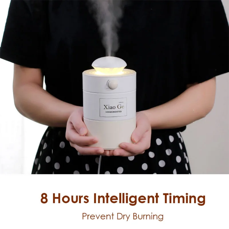 

New Home Office Mini Humidifier Stepless Speed Regulation Air Humidifier DC5V Warm Night Light USB Diffuser Sprayer