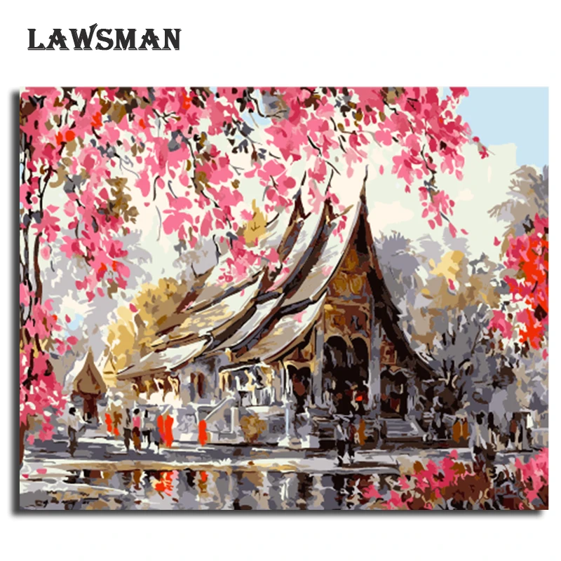 LAWSMAN framelsee diy картина маслом по номеру расписанную холст для живописи Главная
