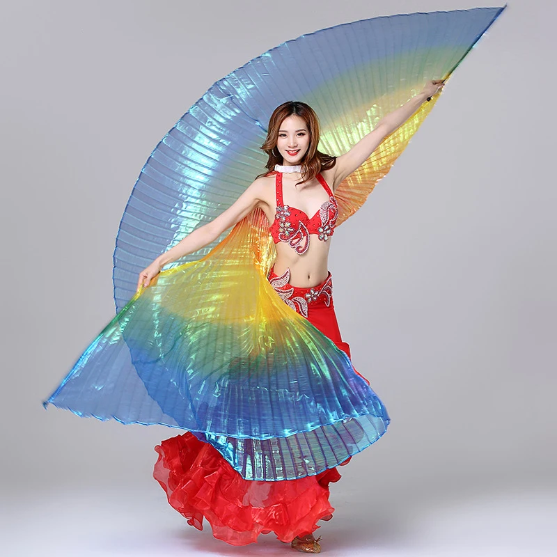Belly Dance Costume 360 Isis Wings Gradient Colors & Colourful Performance Props Accessories Egyptian with Sticks | Тематическая