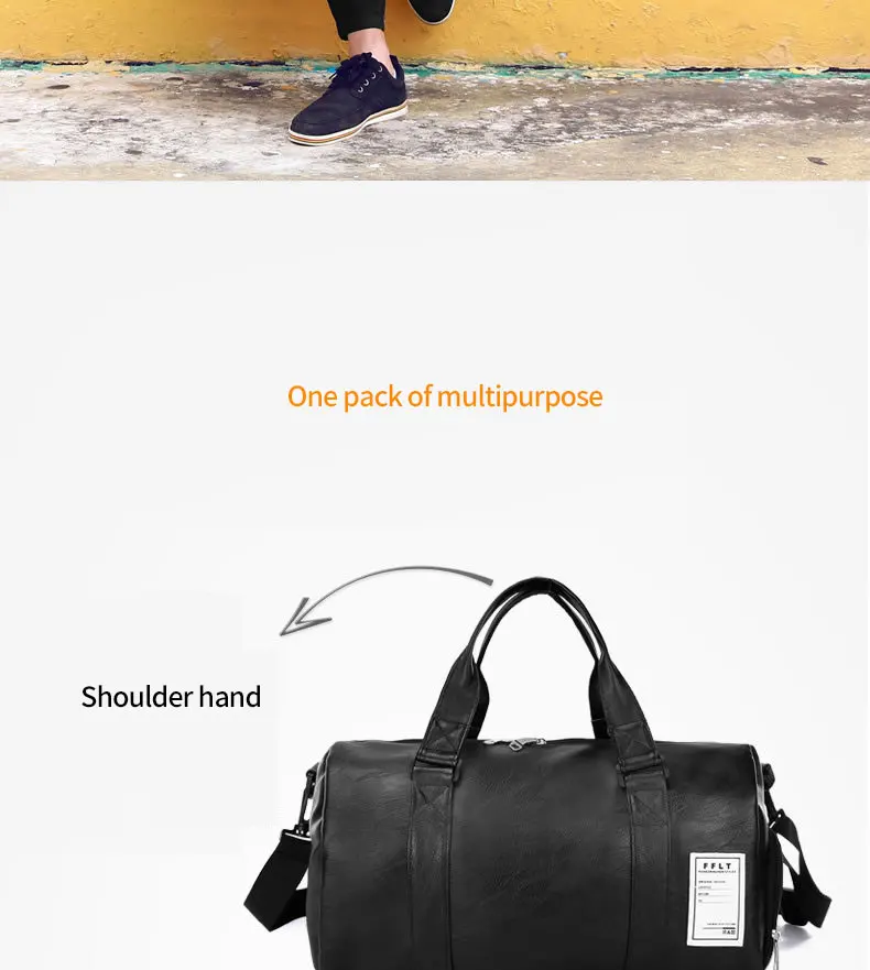 Wobag, модная качественная дорожная сумка, женская, черная, из искусственной кожи, сумки для спортзала, ручная кладь для мужчин, спортивная сумка