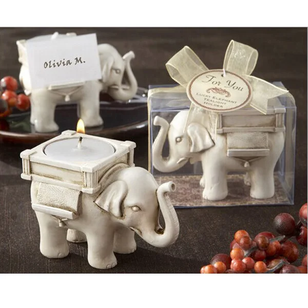 1 шт. Счастливый слон свечи Tealight держатель цвета слоновой кости Свадебная вечеринка домашний декор cOwpu
