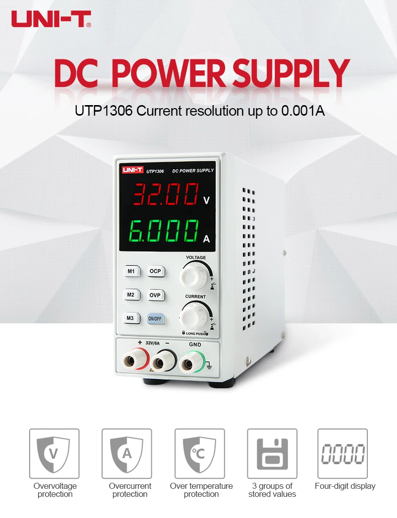UNI-T UTP1306 Переключение DC Питание 110V Напряжение регулятор стабилизаторы цифровой Дисплей СВЕТОДИОДНЫЙ 0-32 в пост 0-6A лабораторный прибор
