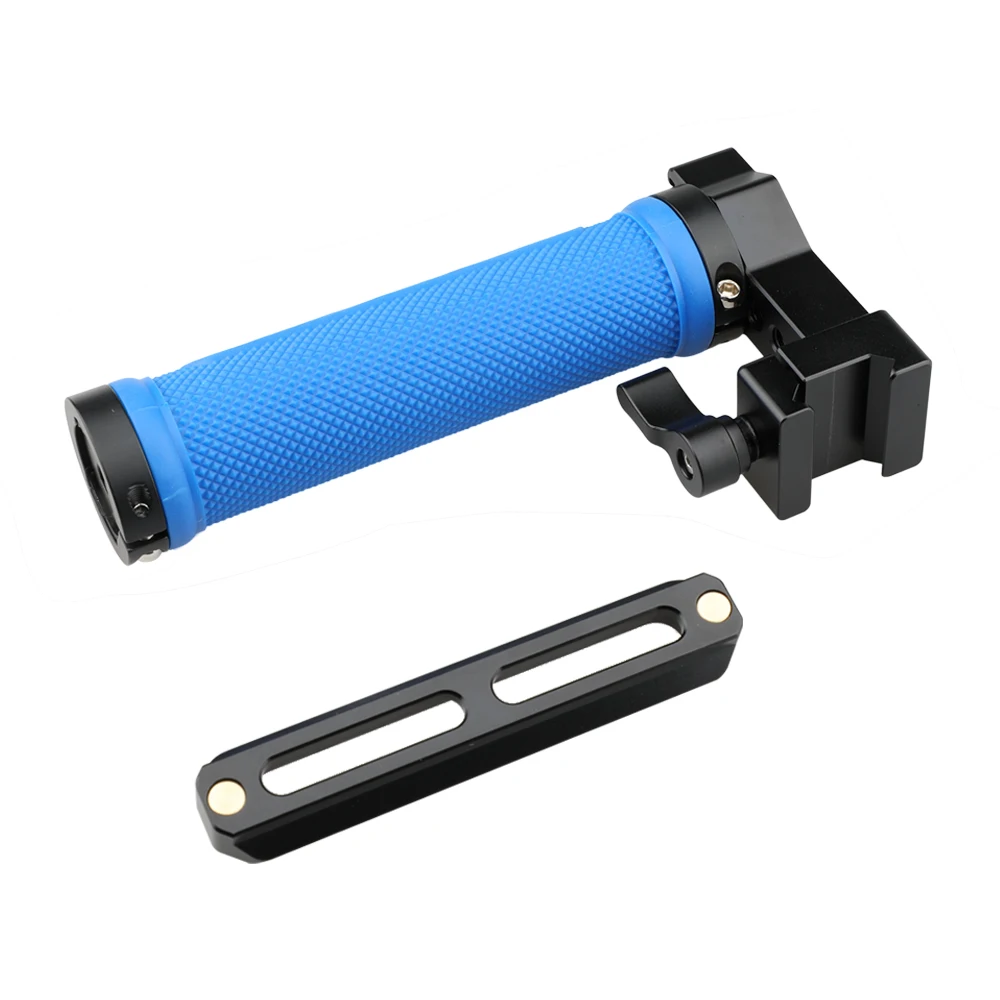 

CAMVATE Rubber Quick Release Top Handle Grip With Cold Shoe Mount &100mm NATO Safety Rail For Blackmagic Pocket Cinema Camera
