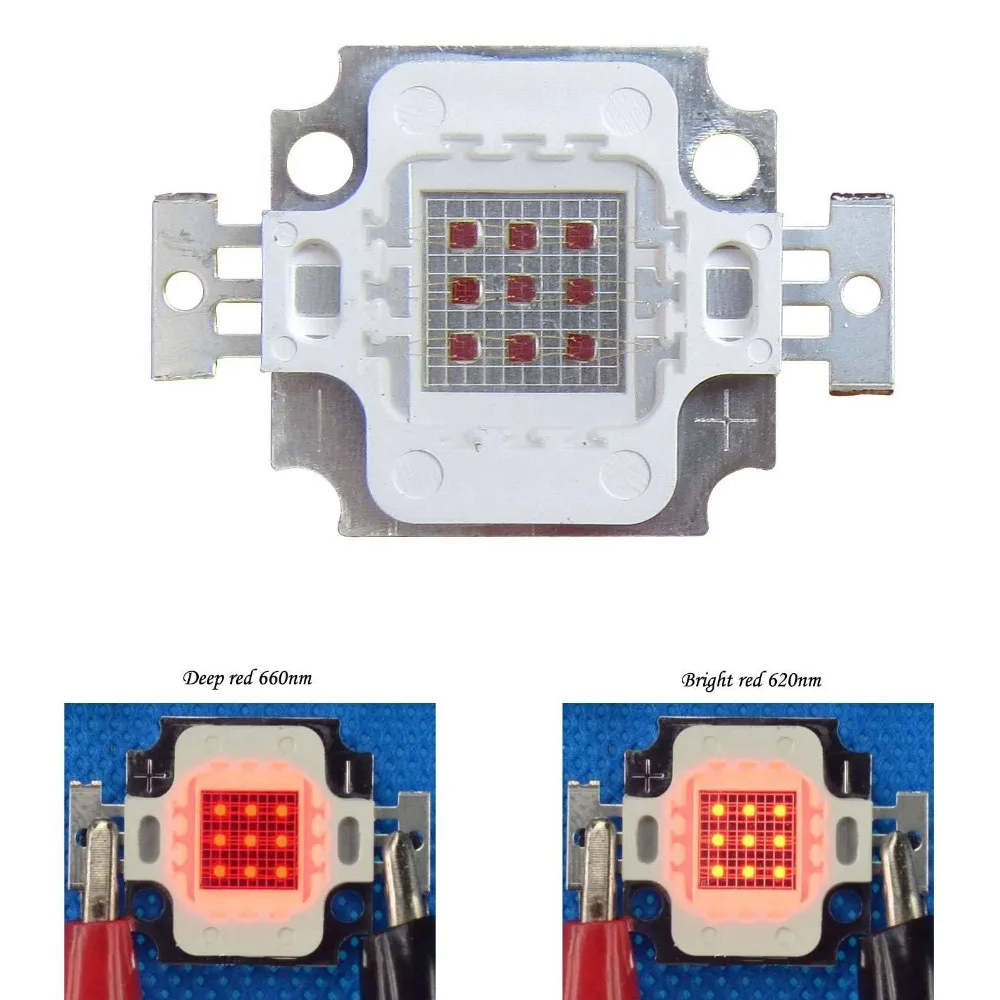 1 шт. 10 Вт квадратное основание темно красный 660нм ~ 665нм SMD LED освещение для