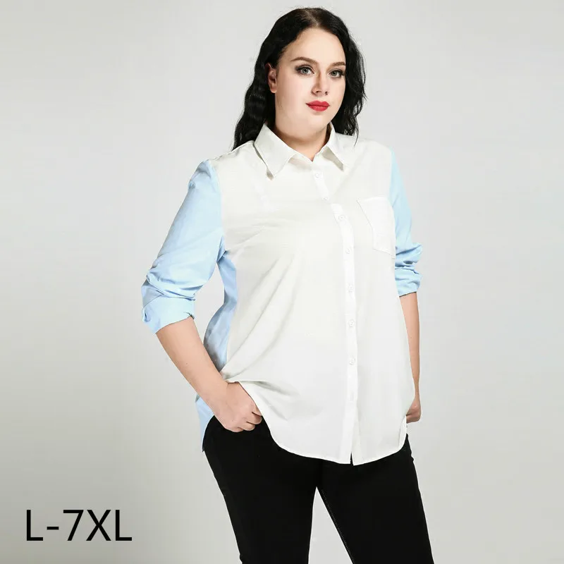 4xl 5xl 6xl женские рубашки и блузки большие размеры офисные блузы топы с длинными