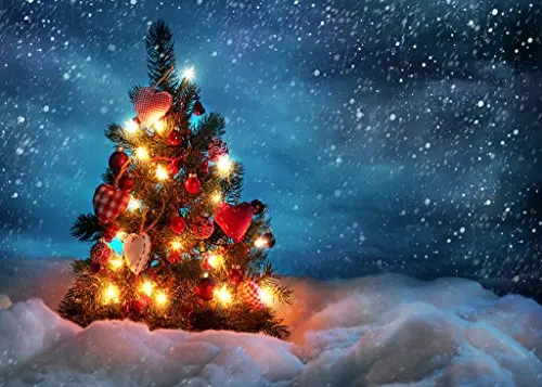 Capisco Christmas Tree Photography Backdrop Night sky Winter Snow Photo Background Decoration Print Photographic Backdrops | Электроника