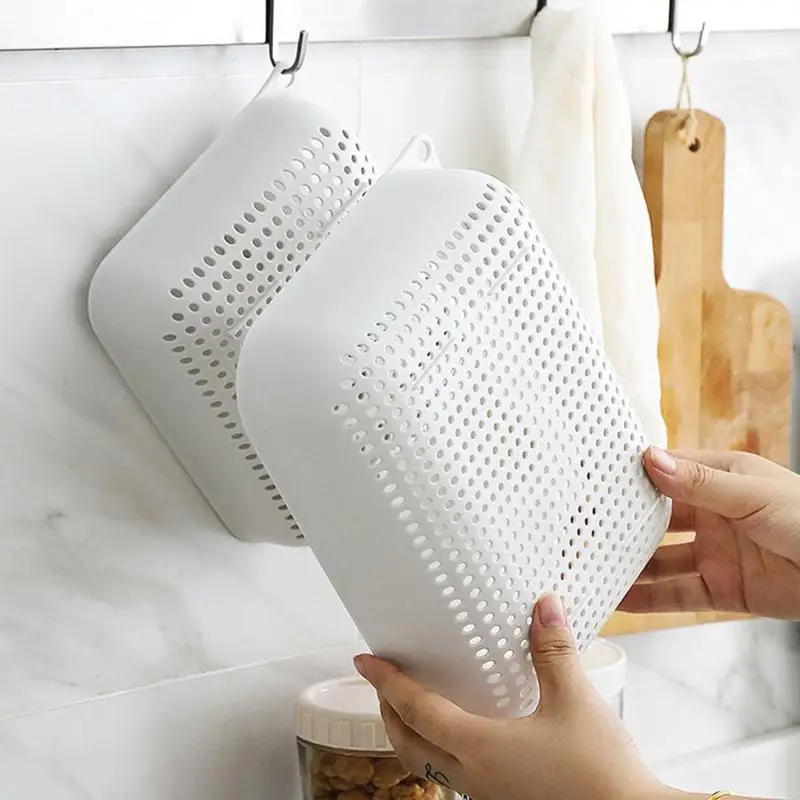 3Pcs Household Plastic Storage Basket For Kitchen Water Filter Fruit Vegetable Washing Leak Basin Organizer | Дом и сад