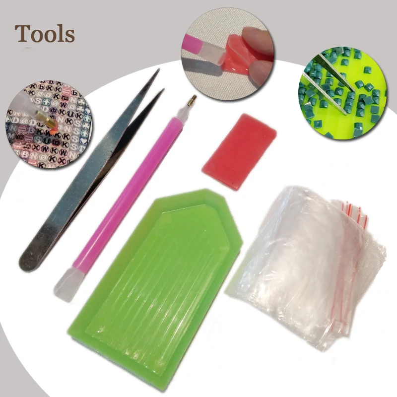 Полный набор для рисования с круглыми камнями и полотном мозаика поезд Снег DIY