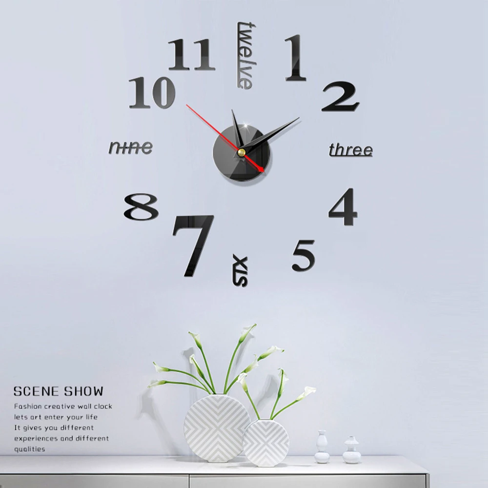 Современный дизайн настенные часы 3D большие декоративные круглые акриловые