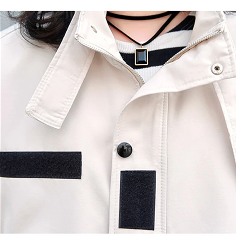Женская короткая ветровка модная новинка весна осень 2019 рубашка большого
