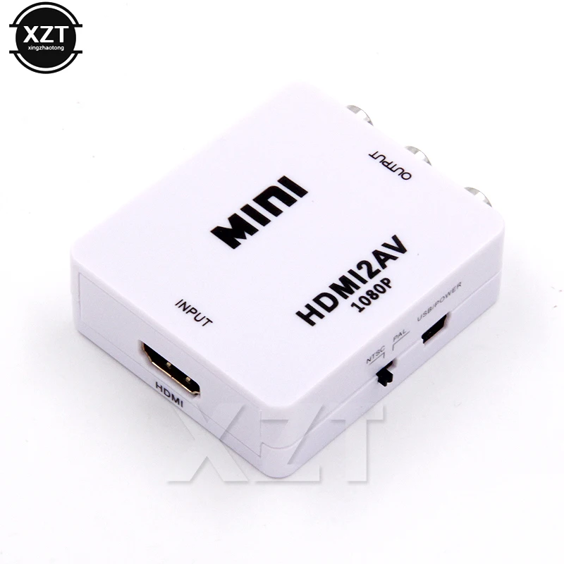Новейший AV HD видео преобразователь HDMI совместимый с RCA AV/CVSB L/R 1080P 2AV выход скалер