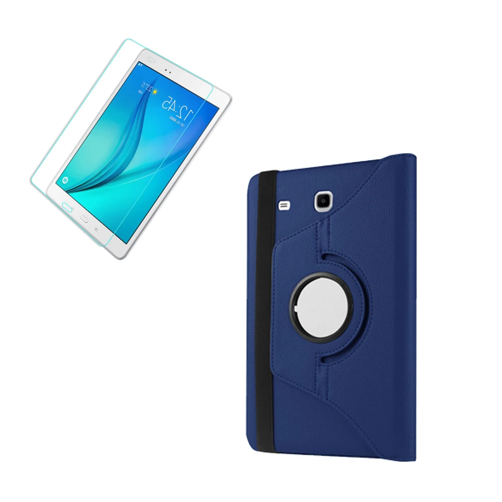 Футляр из искусственной кожи чехол для Samsung Galaxy Tab E 9,6 SM-T560 SM-T561 планшеты для Samsung Galaxy Tab E 9,6+ пленка из закаленного стекла - Цвет: ST560RTSPDB