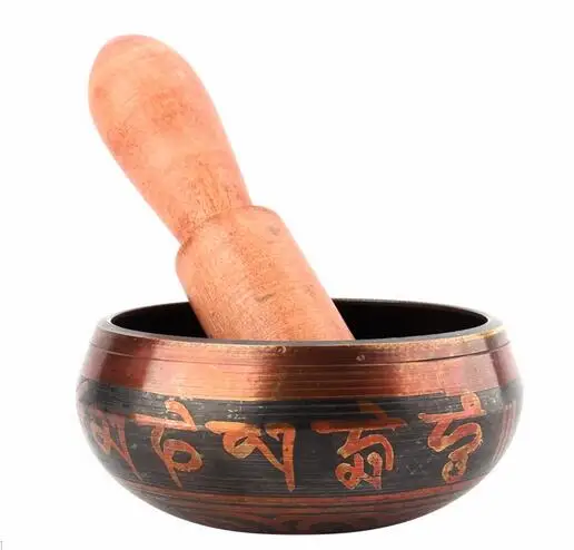 Поющая чаша с ручными молотками для йоги тибетская медная пения тела Гималайская