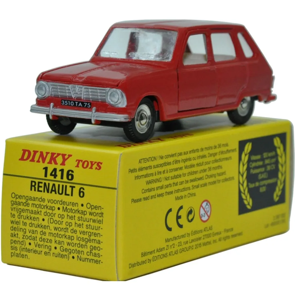 Dinky toys Atlas Miniatures 1416 RENAULT 6 литой под давлением сплав металл высокая симуляция
