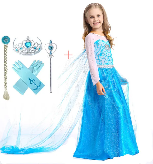 Baby Girl Elsa Dress for Girls Clothing Cosplay Costume Halloween Christmas Party Princess Teens Fancy Cartoon Vestidos | Детская одежда
