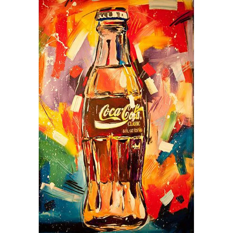 Hand Painted Coke Bottle Uses swift brushtrokes with multiple colors to form the image | Дом и сад