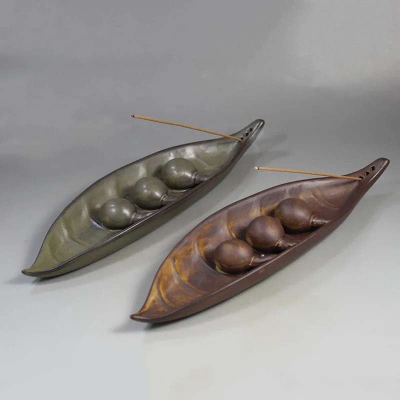 2 Colors Incense Burner Holder Home Decoration Ceramic Bean Pod Stick 1x | Дом и сад