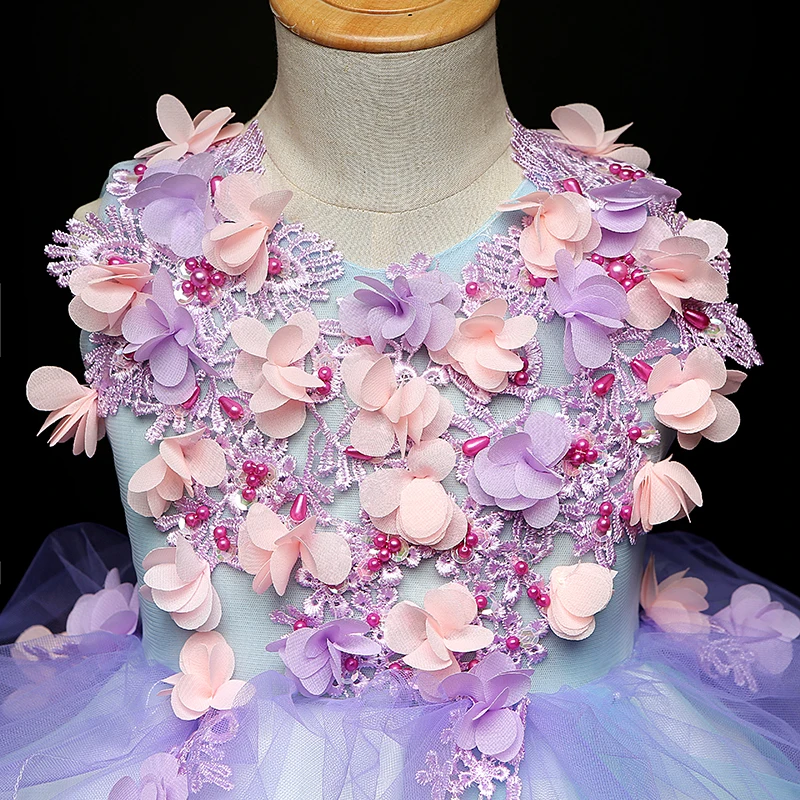 Purple Flower Girl Dresses Weddings Ball Gown Pageant Princess Dress Party Clothes for kids 2-13 year | Детская одежда и обувь