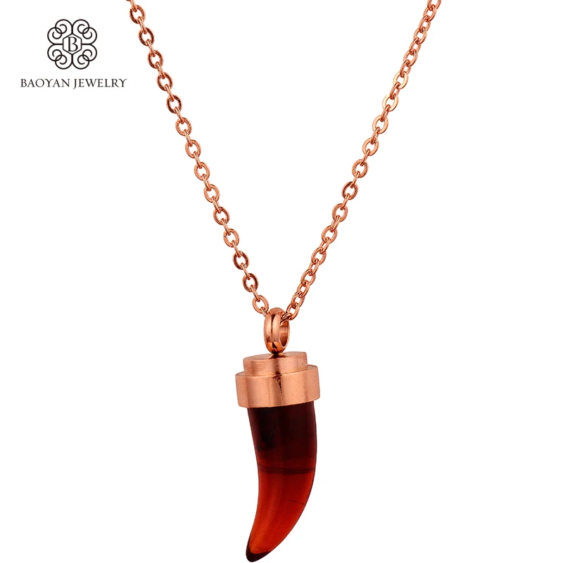 Нержавеющая сталь розовое золото Цвет Цепочки и ожерелья Красная резина бык