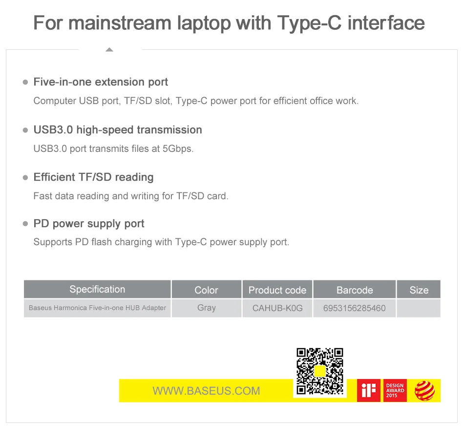 Baseus USB C концентратор type-c для нескольких портов USB 3,0 USB3.0 type C адаптер питания USB-C концентратор разветвитель док-станция для Macbook Pro Air USBC HAB