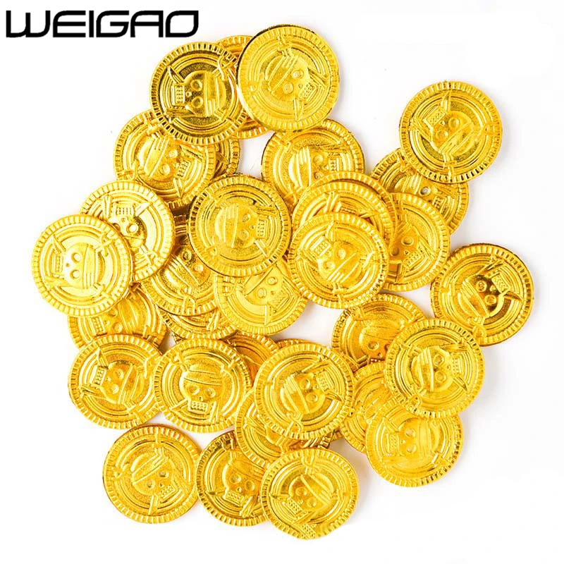 WEIGAO 50 шт. вечерние Пиратские игры с сокровищами игра реквизит для денег золотые