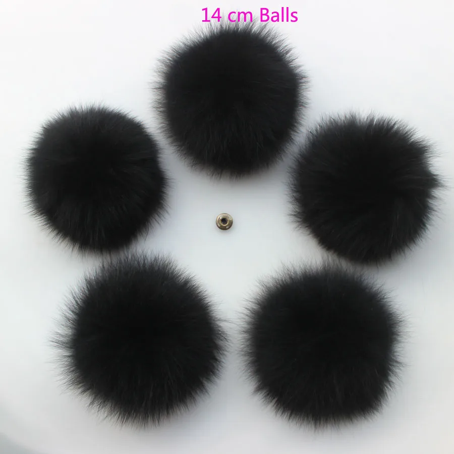 4 шт./партия помпоны из меха лисы 14 см|fox fur pompom|fur pompomblack pom poms |