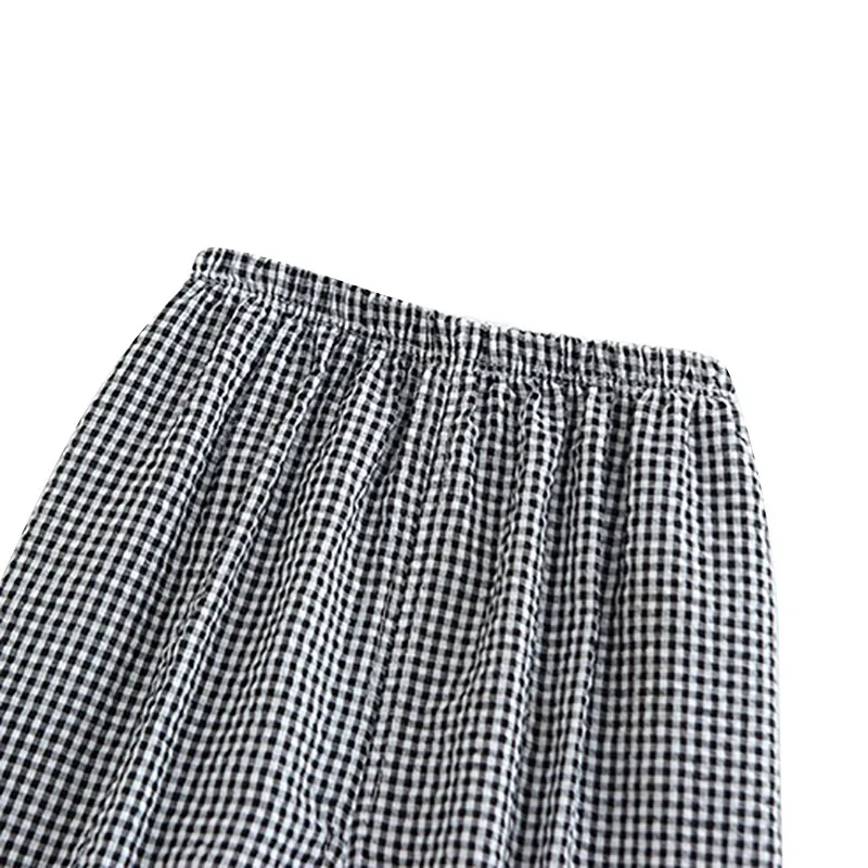 Летние спортивные повседневные брюки для маленьких девочек с рисунком в клетку