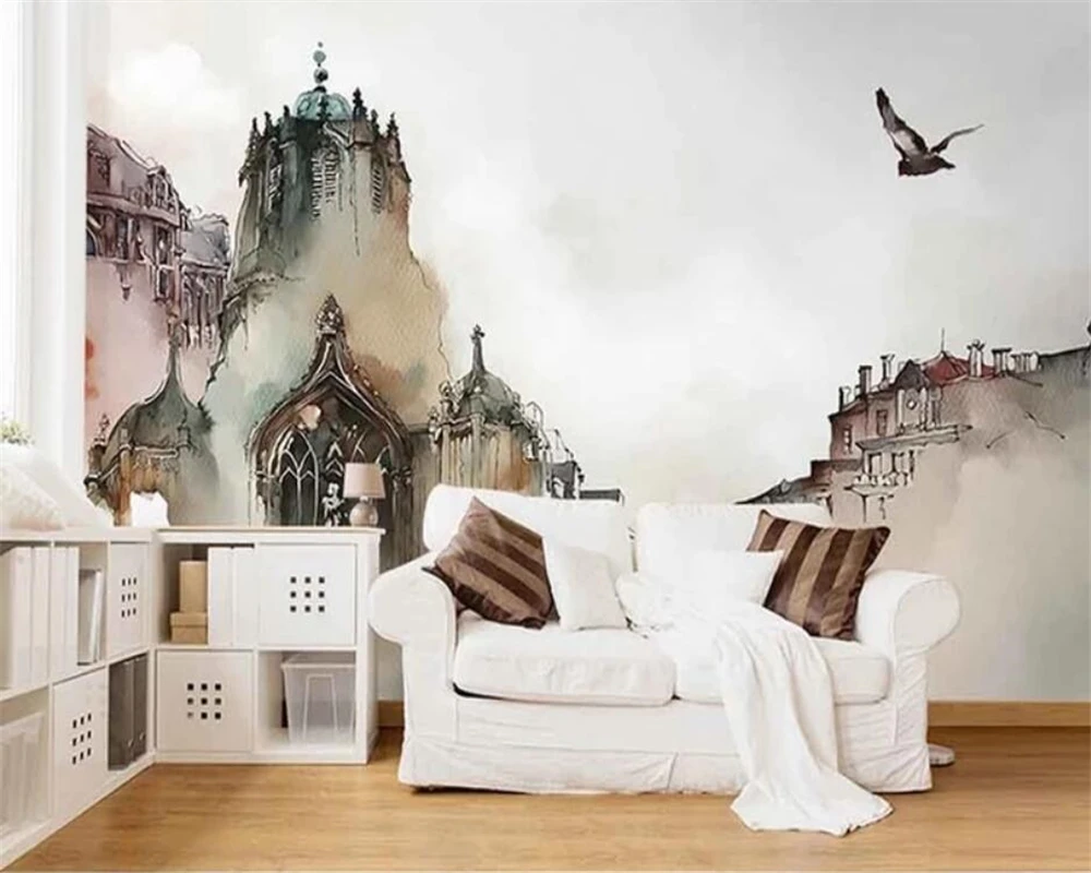 Beibehang пользовательские обои 3d фрески новые китайские чернила городская