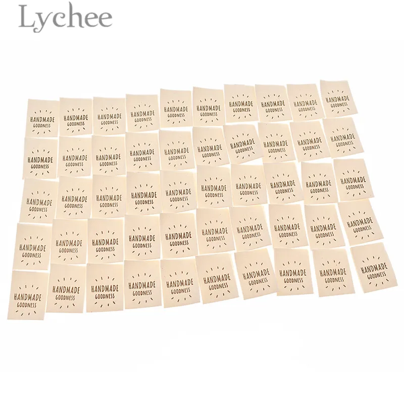 1 Lychee 50 шт моющиеся хлопчатобумажные бирки для одежды ручной работы ярлыки с тиснением DIY этикетки типа «флажок» для швейных аксессуаров одежды - Цвет: 1