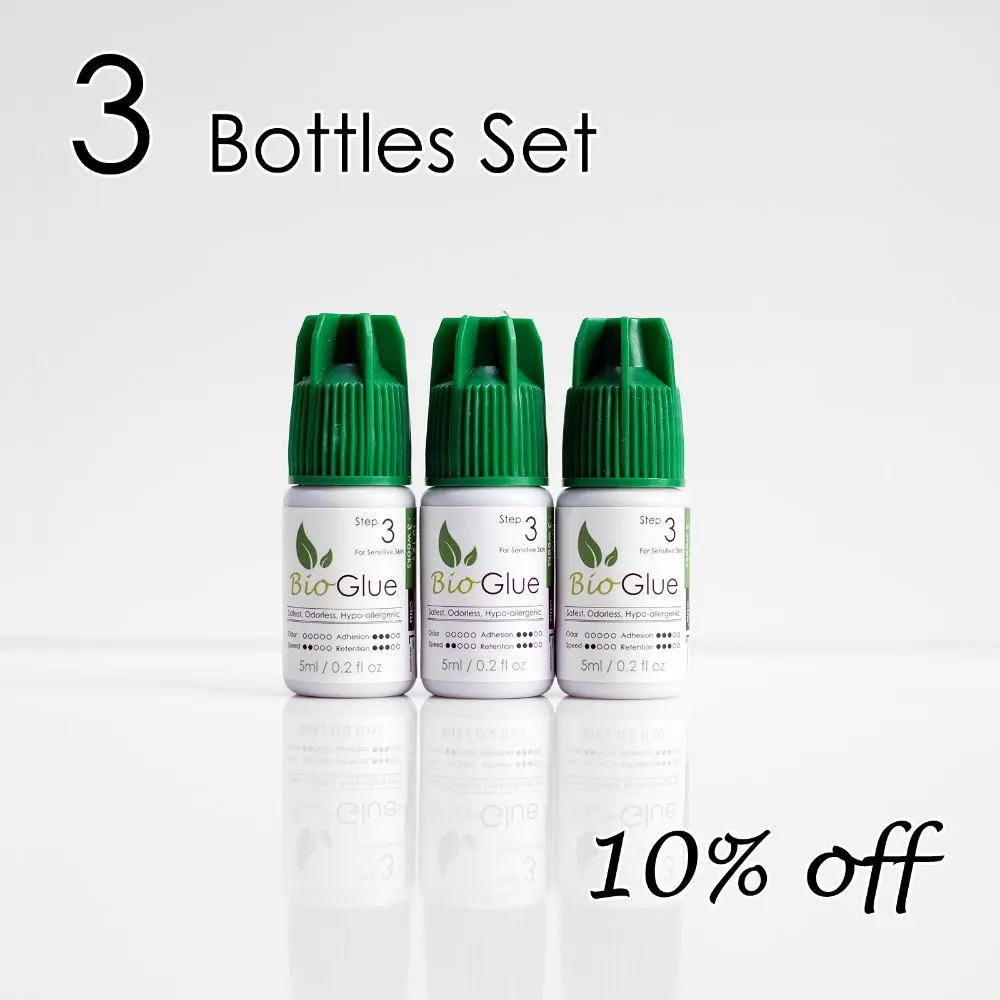 

[3 Set] 5ml Mia Bio Hypoallergenic Eyelash Extension Glue Adhesive For Sensitive Skin 100% Odorless.