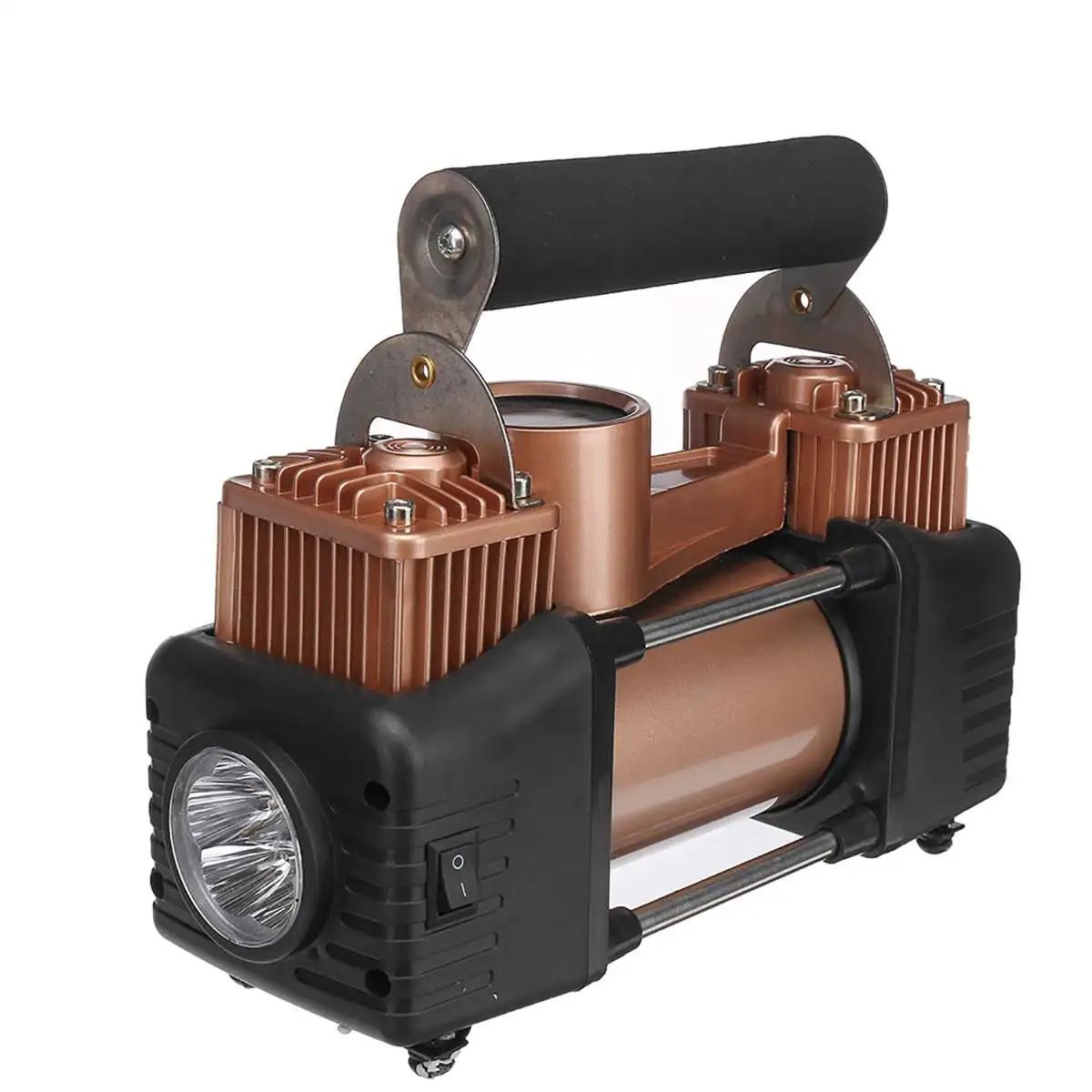 Gold Универсальный 12 В 150PSI цифровой портативный двойной цилиндр автомобильный воздушный компрессор шин насос для автомобильных грузовиков с светильник - Название цвета: Gold