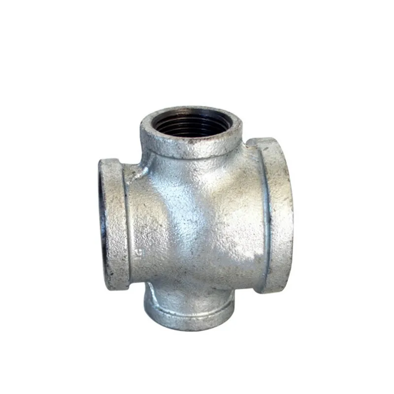 Четырехходовой ковкий чугунный боковой выход промышленный трубный фитинг