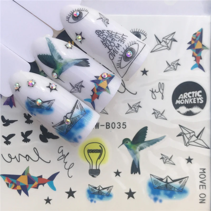 

YWZLE 1 Sheet Mix Owl Dream Catcher Nail Art Water Transfer Decal Sticker For Nail Art Tattoo