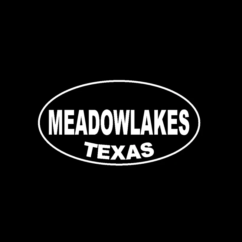 YJZT 13.7CM*7.3CM MEADOWLAKES TEXAS Oval Vinyl Decal Car Sticker Black Silver C10-01668 | Автомобили и мотоциклы