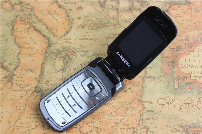 Samsung C5220(разблокированный) Черный, GMS мобильный телефон флип мобильный телефон Восстановленный телефон высокое качество один год гарантии