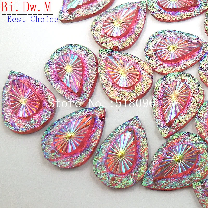 Хороший поставщик Смола Стразы 13x18 мм падения света фиолетовые камни и кристалл