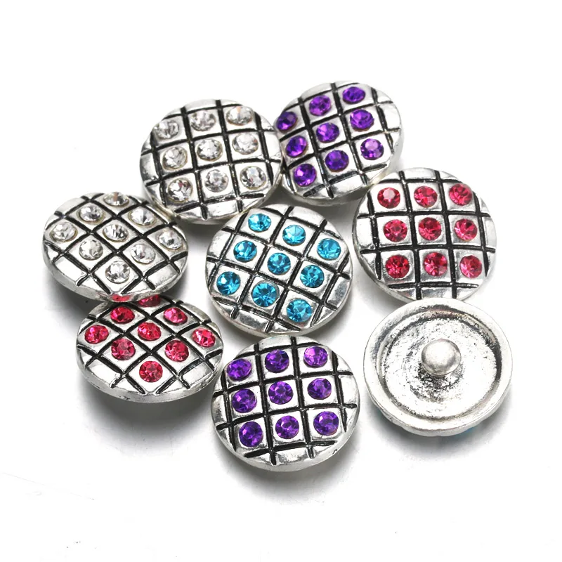 Fashion charm18-20mm Metal Snap Button rhinestones fit Bracelets Bangles snap Jewelry women jewelry wholesale | Украшения и