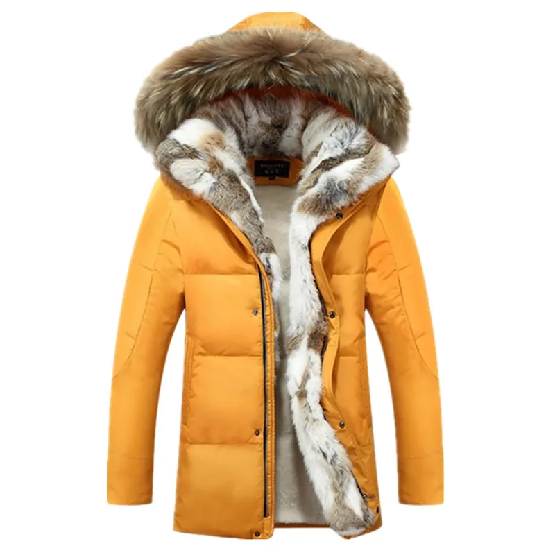 Мужская зимняя куртка парка на утином пуху мужское пуховое пальто с толстой