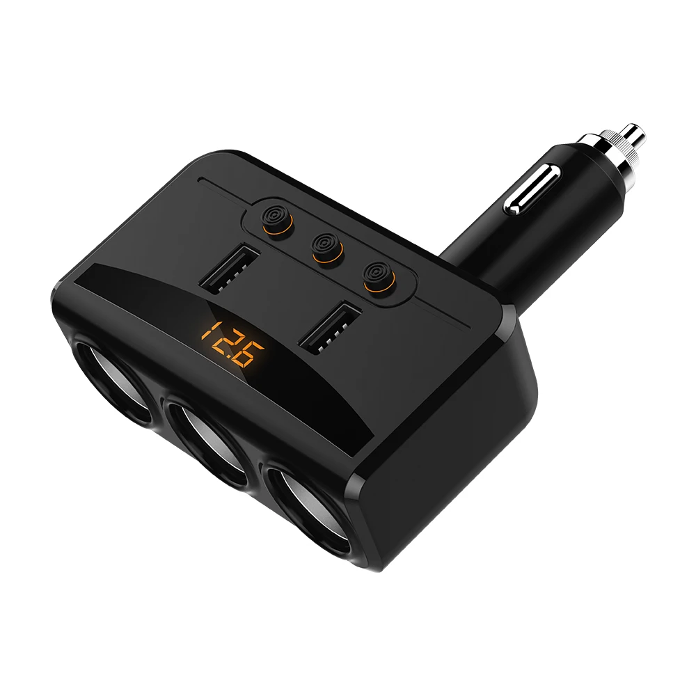 LCAV Dual USB Charger 12V Cigarette Lighter three Sockets Voltage Monitor Smart | Автомобили и мотоциклы