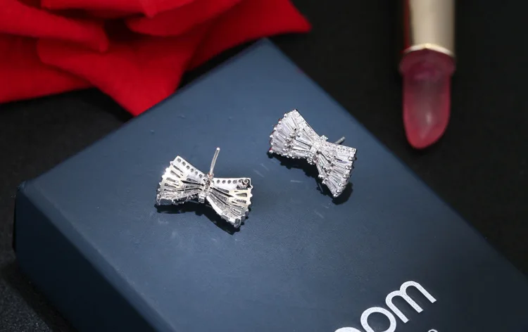 Женские серьги гвоздики из серебра 925 пробы с кристаллами циркония|brincos fashion|pendientes