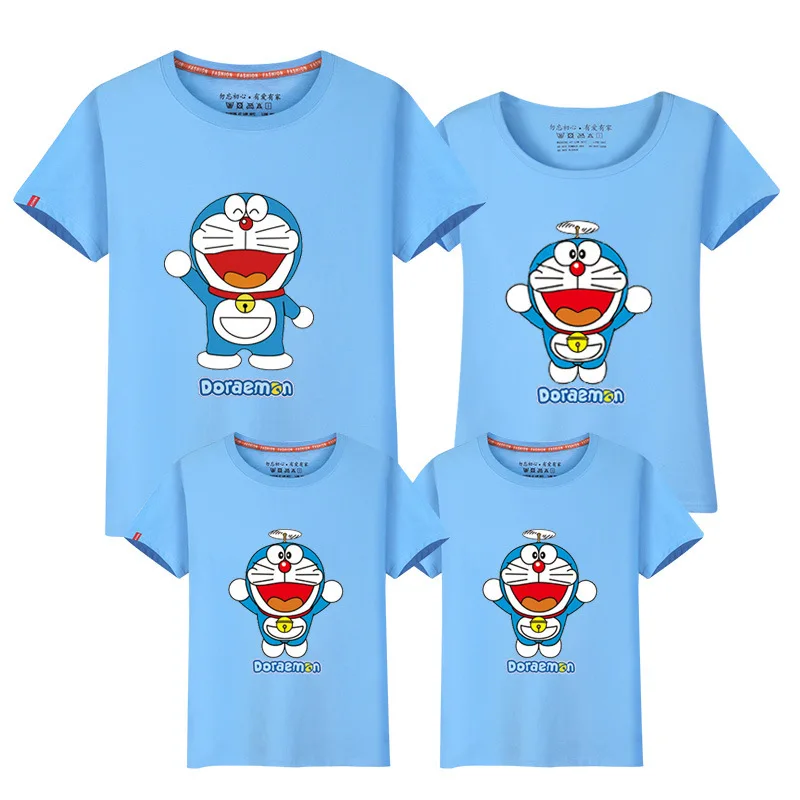 1 шт. мать и дети дочь одежда семья посмотрите doraemon блузка майка отец сын рубашка