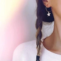 minimalist small pentagram hoop earrings gold star pendant earrings women fashion jewelry brincos boucle doreille pendientes