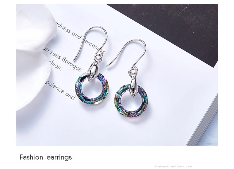 Malanda новые благородные серьги-капли из стерлингового серебра с кристаллами Swarovski, висячие серьги для женщин, роскошные элегантные ювелирные изделия