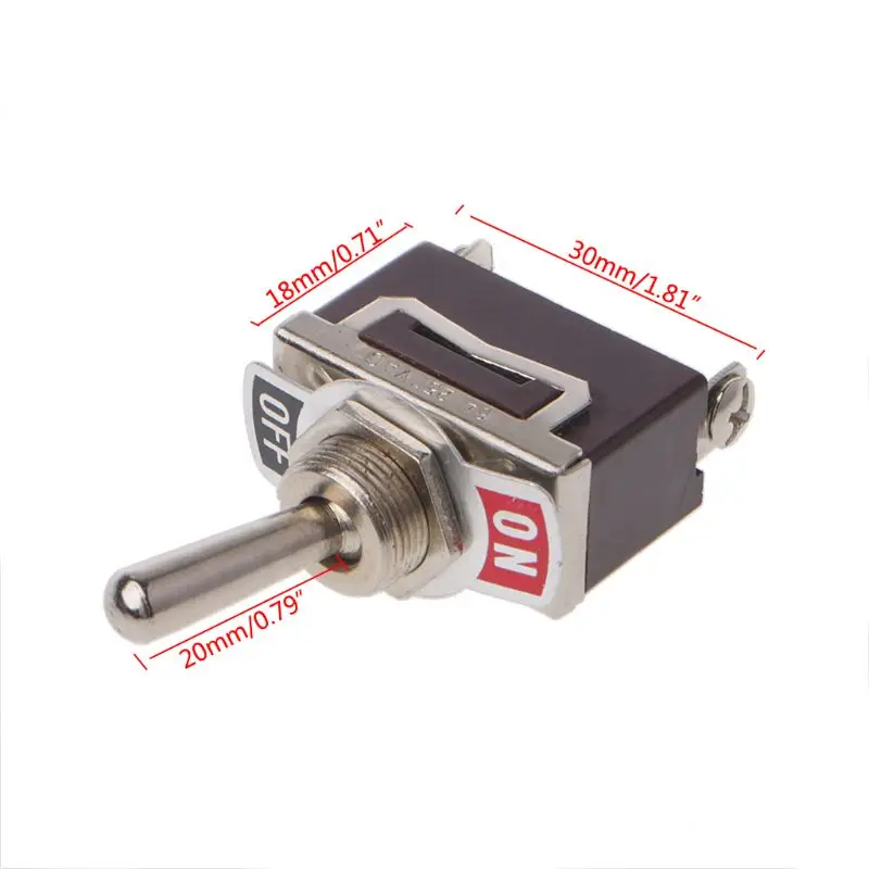 OOTDTY сверхмощный SPST 2Pin 2 терминала 10A AC 250V ВКЛ/ВЫКЛ Кулисный тумблер E-TEN1021 |