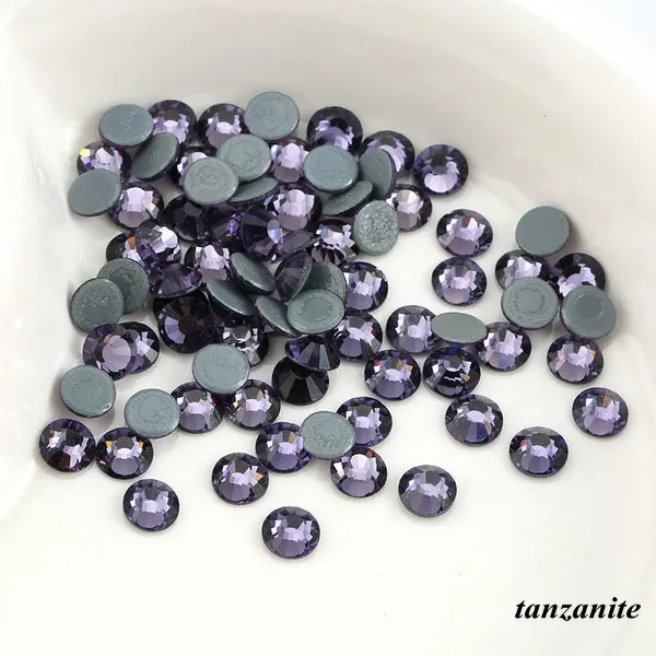 tanzanite Супер качество SS16 SS30 SS20 стразы горячей фиксации предлагает много цветов для платья, ювелирных изделий, аксессуаров украшения DIY для свадьбы - Цвет: tanzanite