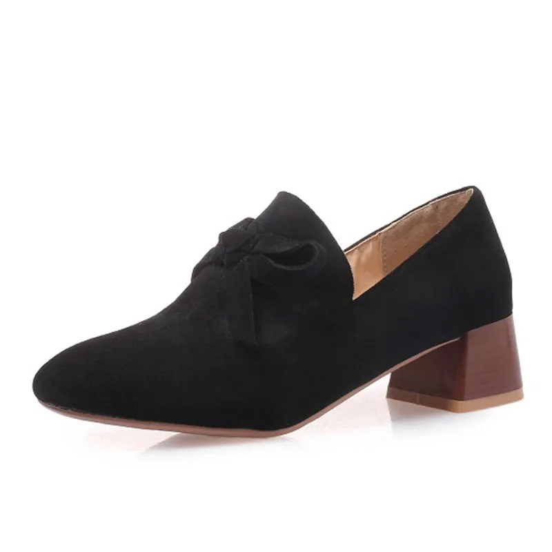 Женские туфли-лодочки сезон весна-лето большие размеры тонкие туфли из флока без