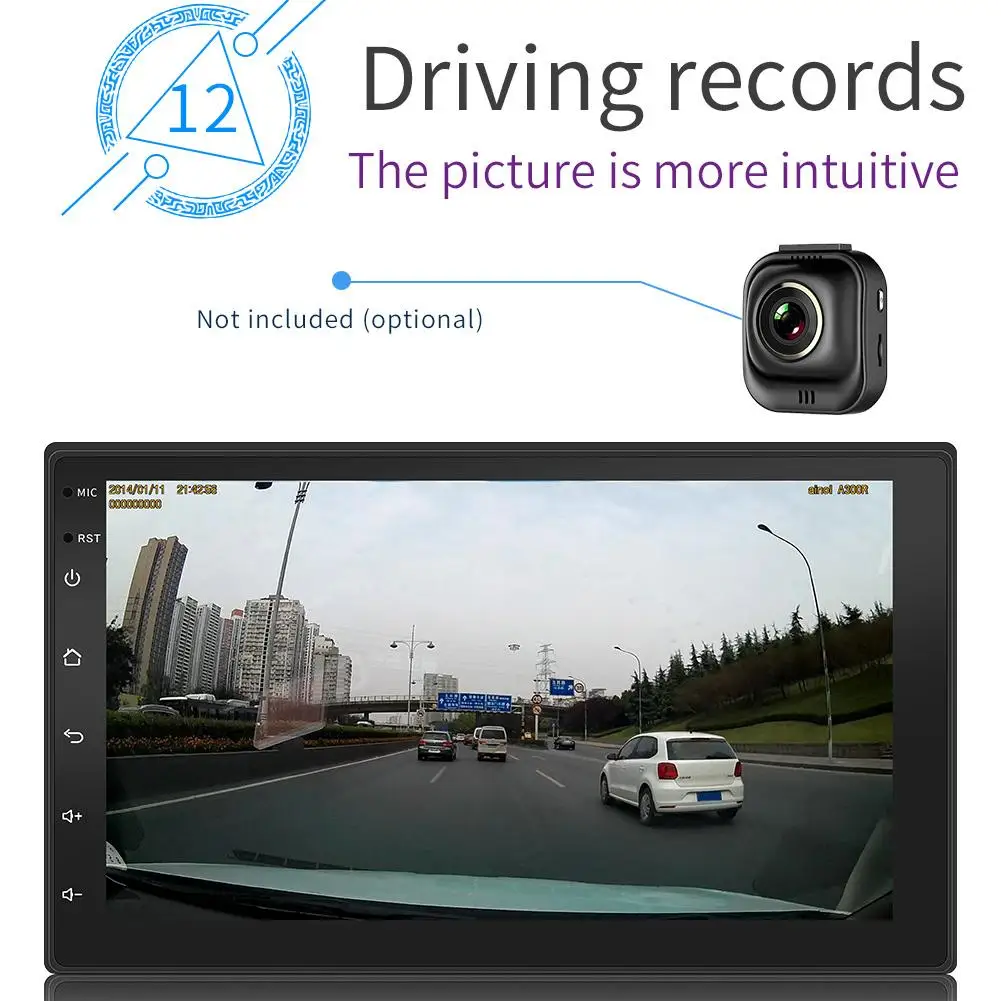 7 дюймовый HD Автомобильный Bluetooth Mp5 плеер с двойным слитком универсальный GPS